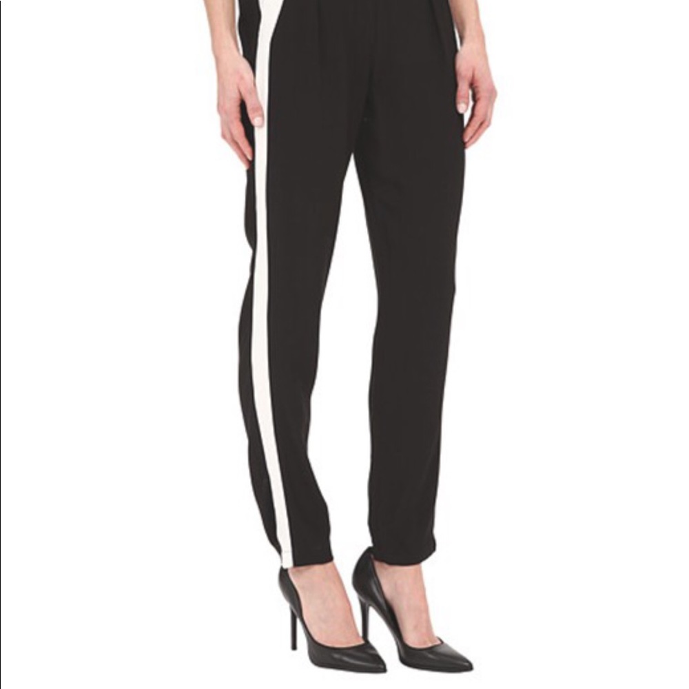 NWOT Tuxedo Joggers Pants Black White Stripe
